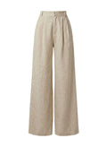 Pants APOELLA Eliana Linen Pleated Pants Beige Apoella