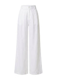 Pants APOELLA Eliana Linen Pleated Pants White Apoella