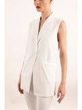 Elyana Elaine Kim White Stretch Vest