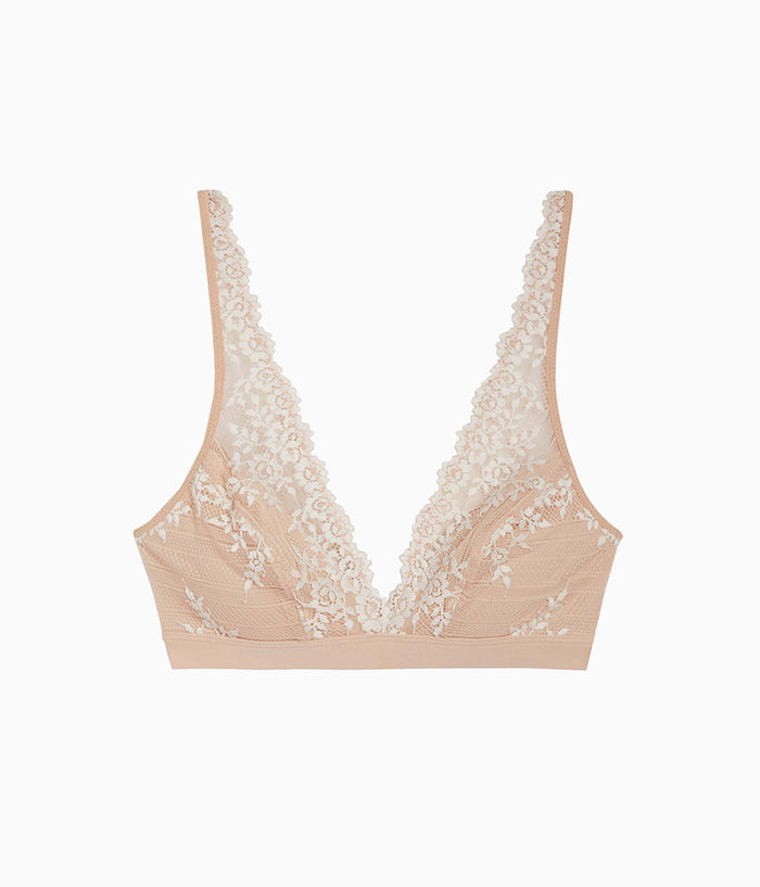 Embrace Lace® Wire Free Bralette: Sand/Ivory
