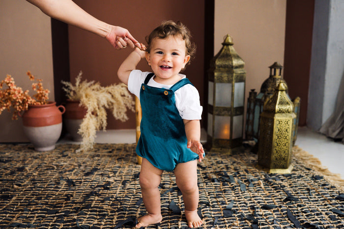 Emerald Velvet Romper