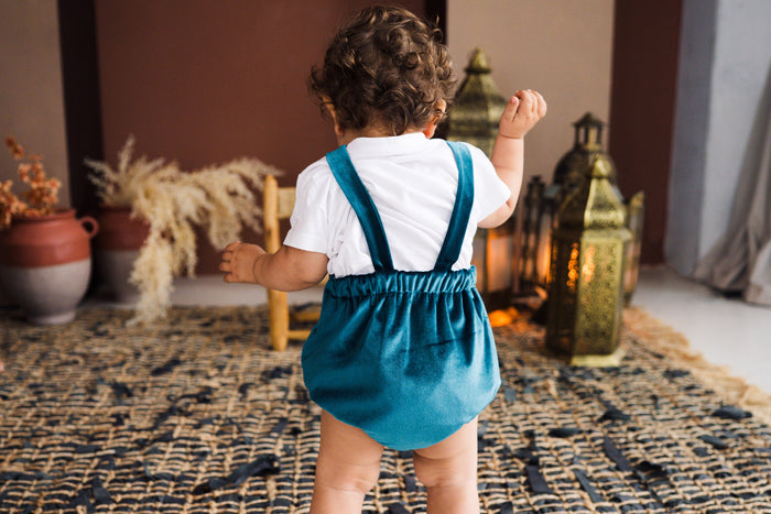 Emerald Velvet Romper
