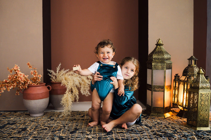 Emerald Velvet Romper