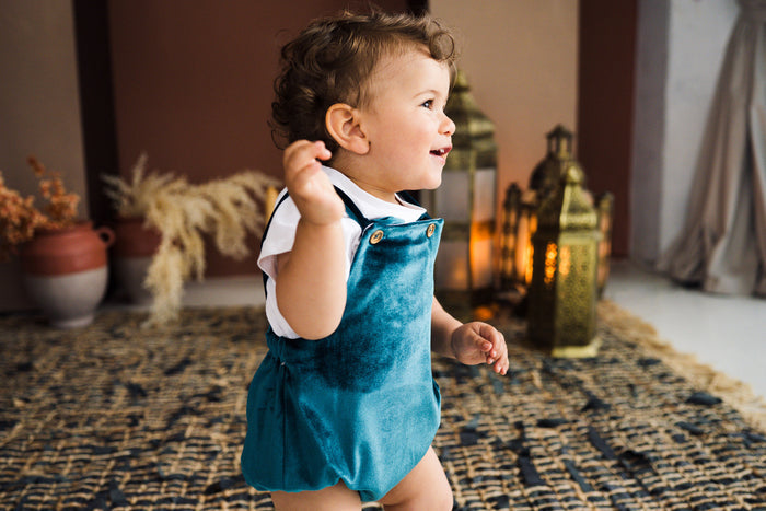 Emerald Velvet Romper