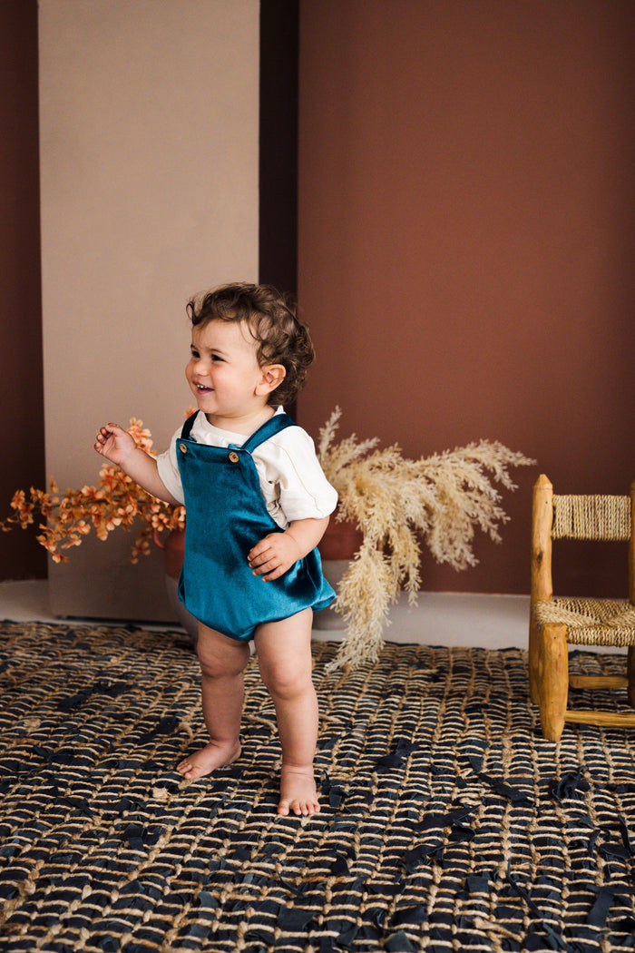 Emerald Velvet Romper