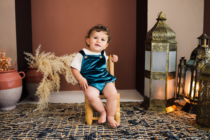 Emerald Velvet Romper