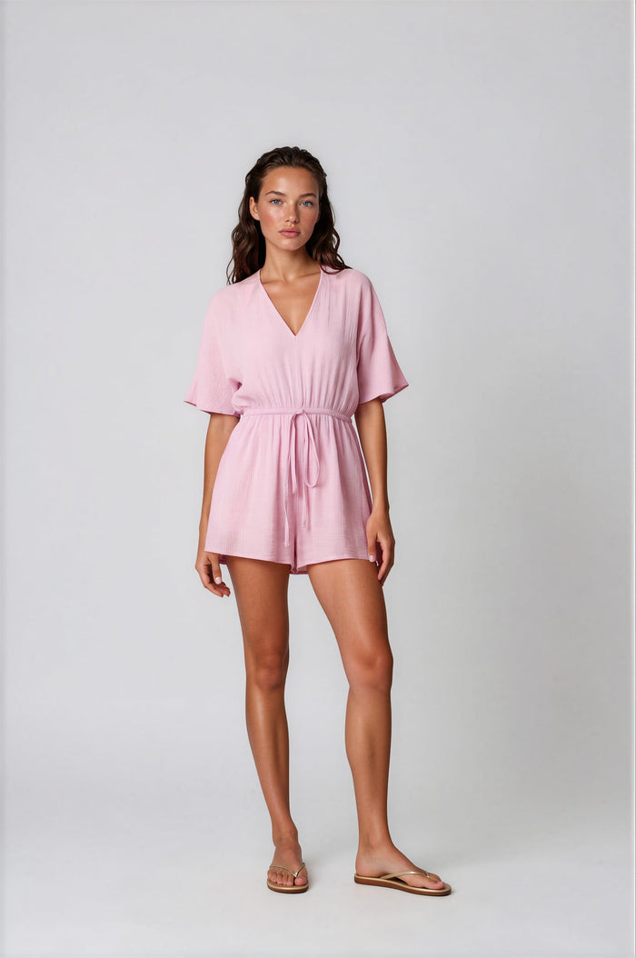 Playsuit APLA Eta Crinkled Playsuit Pink Apoella