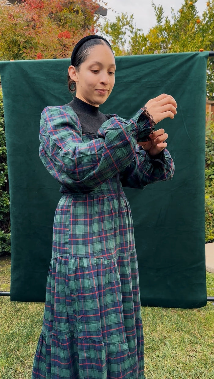 Evergreen Plaid Maxi Dress