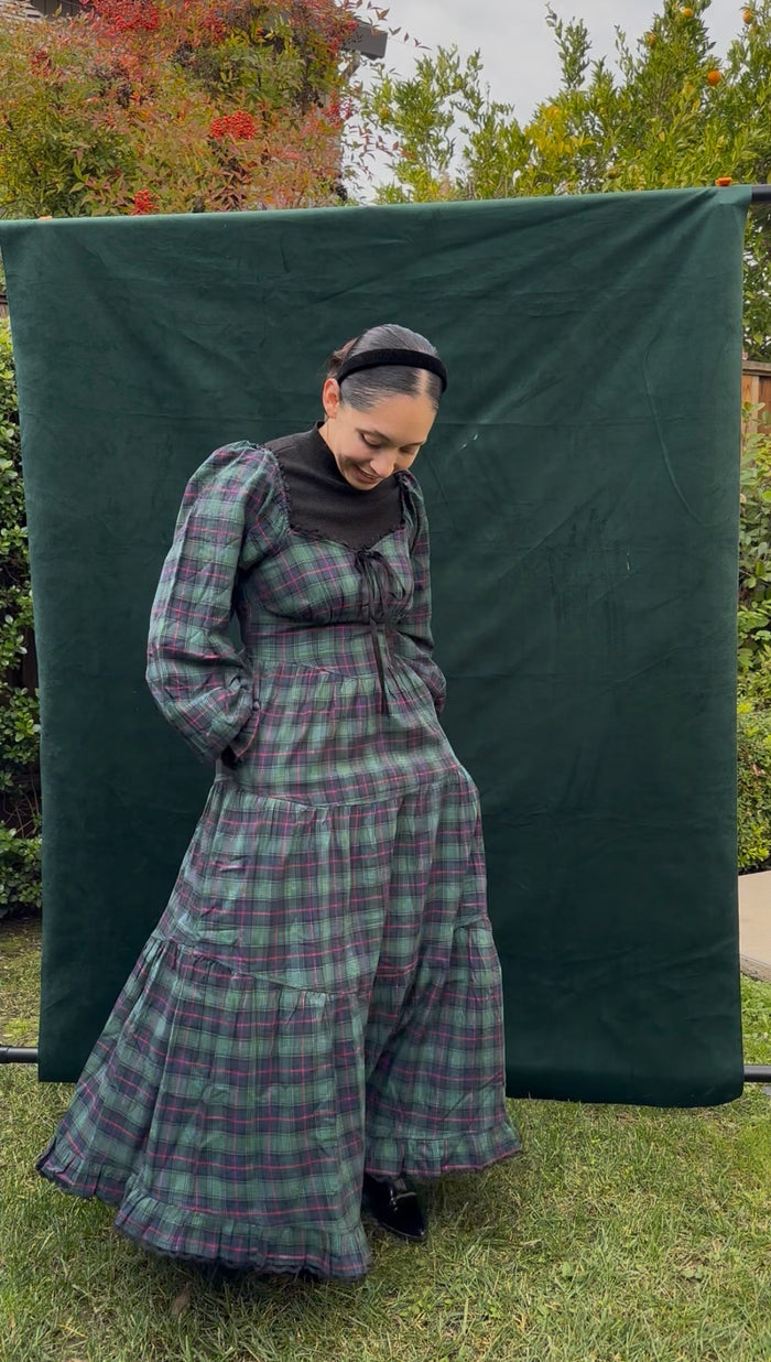 Evergreen Plaid Maxi Dress
