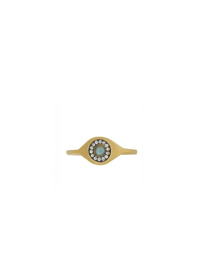 Rings Ileana Makri Eye Sun Ring Opal Gold Plated O/S Apoella