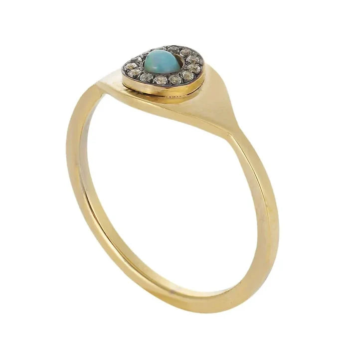 Rings Ileana Makri Eye Sun Ring Opal Gold Plated O/S Apoella