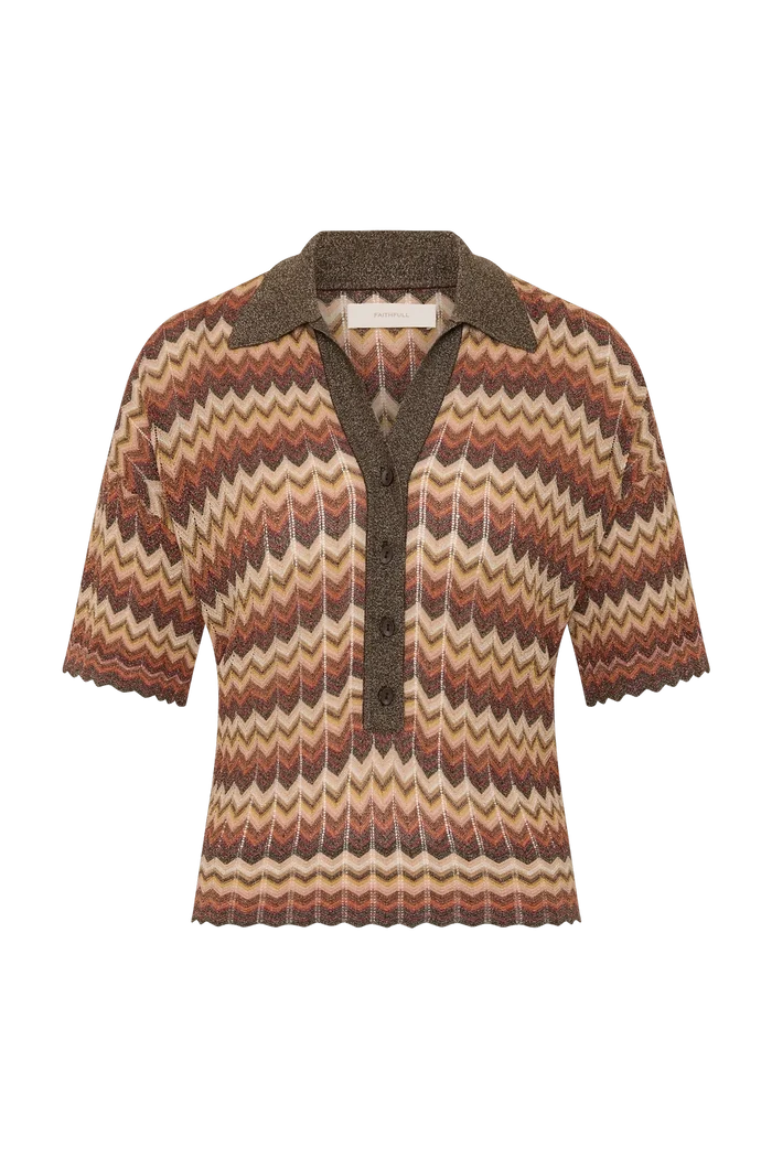 Fa488 Knit Polo Top