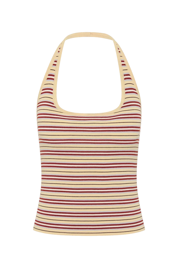 Fa509 Stripe Halter Top
