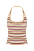 Fa509 Stripe Halter Top