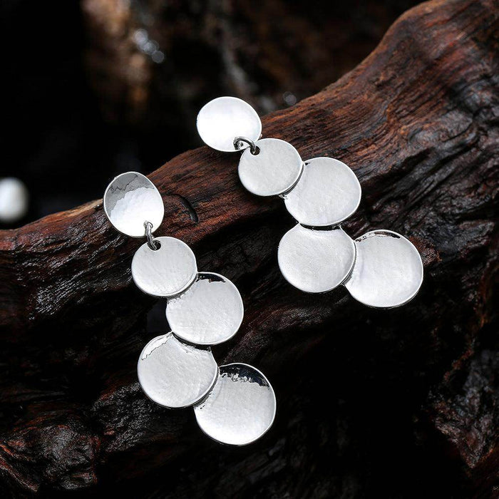 Fashion personality geometric matching medium and long earrings 619607741285 - COCOMELODY