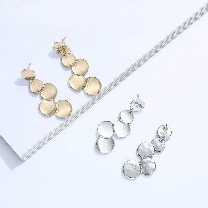 Fashion personality geometric matching medium and long earrings 619607741285 - COCOMELODY