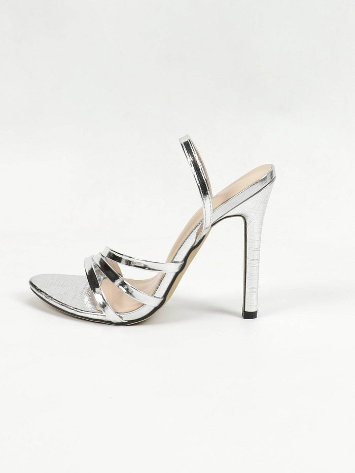 Faux Leather Pointy Stiletto heel Sandals 816765684028 - COCOMELODY