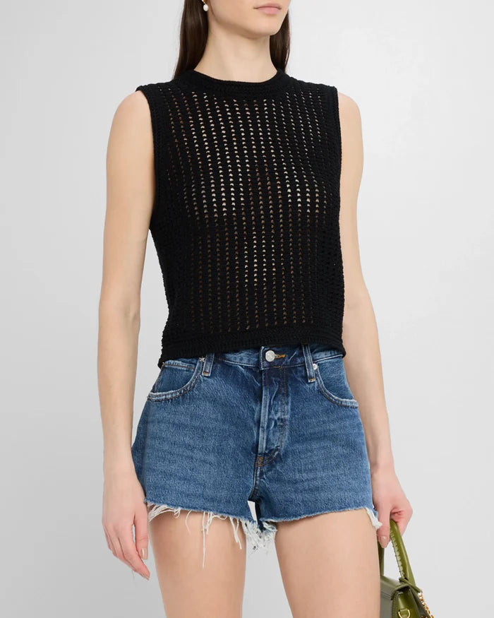 Frws25 Frame Black Crochet Tank