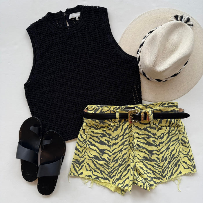 Frws25 Frame Black Crochet Tank