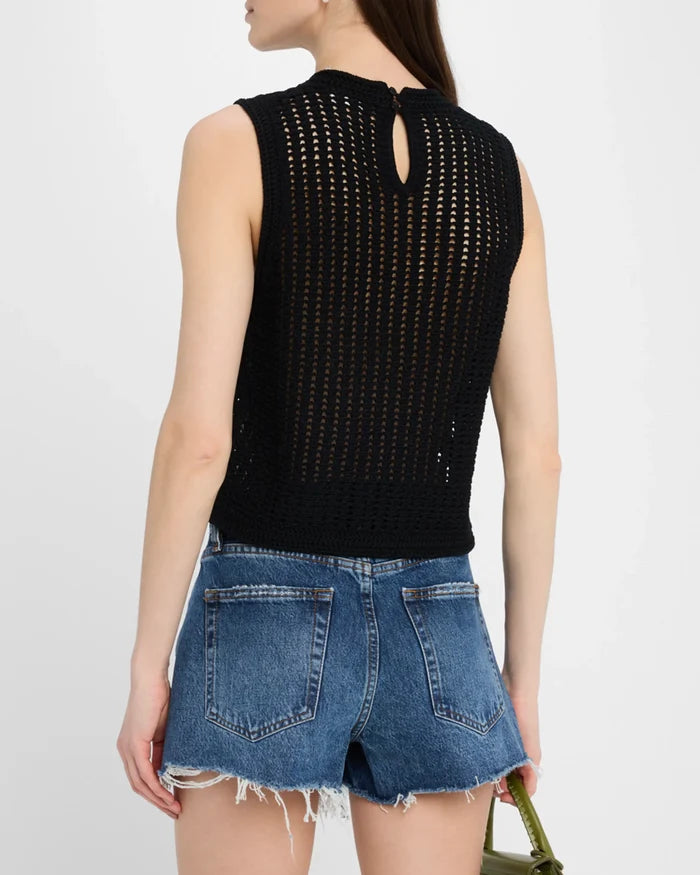 Frws25 Frame Black Crochet Tank