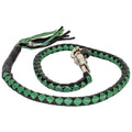 Get Back  Hand Braided Leather Around a Nylon Core Black/Green: Features:

Genuine, hand-braided leather around a nylon core
