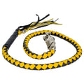 Get Back Hand Braided leather Black/Yellow: Features:

Genuine, hand-braided leather around a nylon core
Solid, stainless ste
