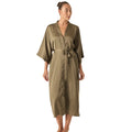 Gingerlilly Florence Olive Satin Robe