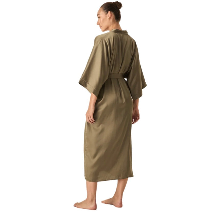 Gingerlilly Florence Olive Satin Robe