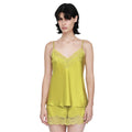 Ginia Silk Cami and Short Set Chartreuse