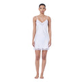 Ginia Silk Skylar Lace Chemise White