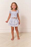 Girls Billie Heirloom Print Skirt - WHISPER BLUE