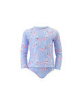 One-Piece Melissa Odabash Girls Dakota Long Sleeve One Piece Flamingo Apoella