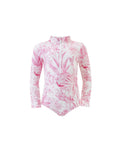 One-Piece Melissa Odabash Girls Ella Zipper One Piece Pink Tropical Apoella