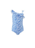 One-Piece Melissa Odabash Girls Jean One Shoulder One Piece Blue Floral Apoella