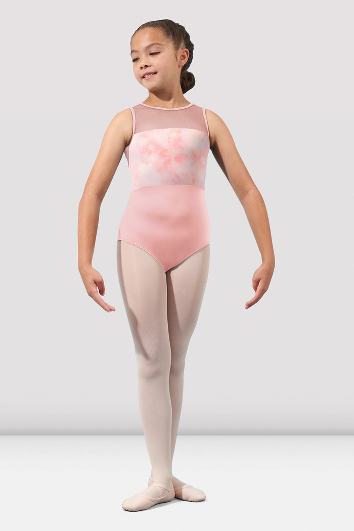 Girls Mirella Watercolour Open Back Leotard - BLOCH EU