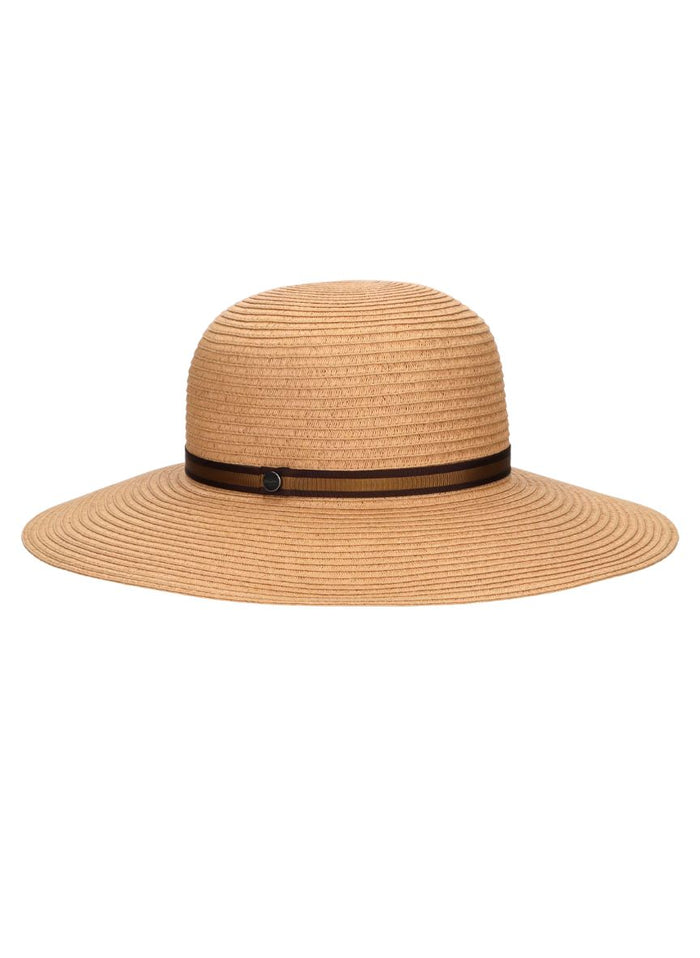 Hats Borsalino Giselle Straw Hat Natural Ribbon Striped Camell MEDIUM / Camel Apoella