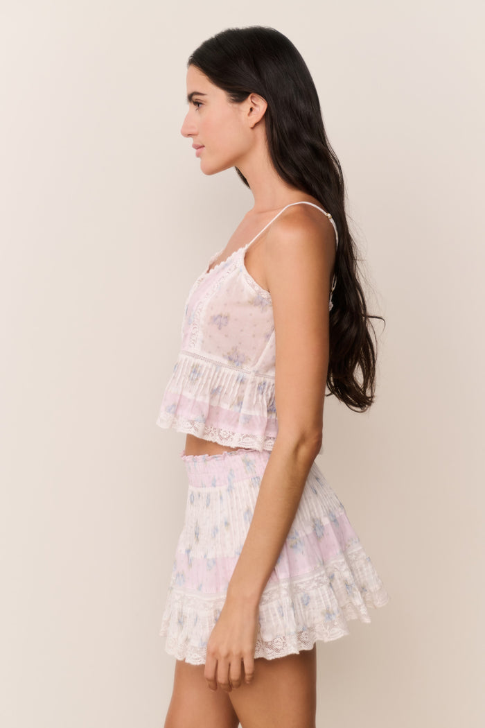Gloriana Cotton Mixed Print Mini Skirt