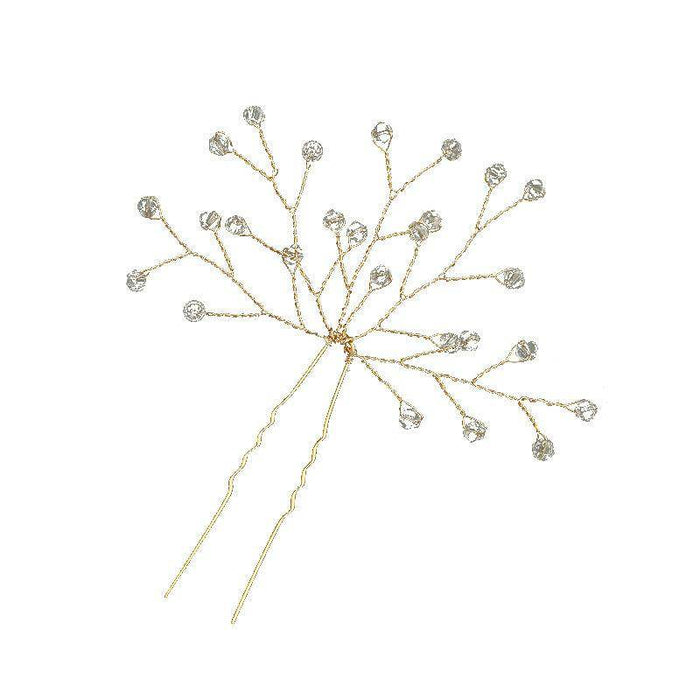 Gold Bridal Headwear Handcrafted Crystal Hair Accessories Wedding Hairpin Accessories set of 2 613908174425 - COCOMELODY
