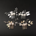 Golden Leaf Bride Combs 2 Pieces 7969295597726 - COCOMELODY