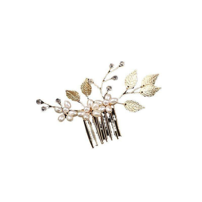 Golden Leaf Bride Combs 2 Pieces 7969295597726 - COCOMELODY