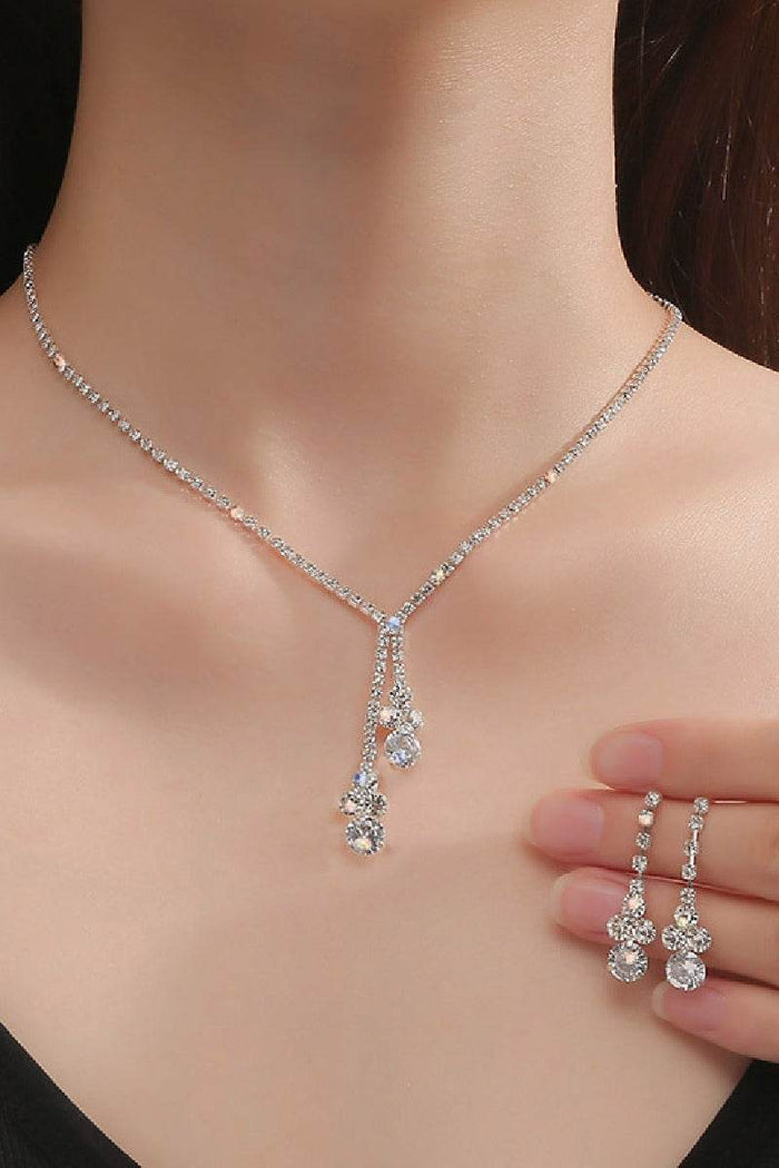 Gorgeous Zircon Earrings/Necklace Jewelry Sets (Set of 2) 680230262045 - COCOMELODY