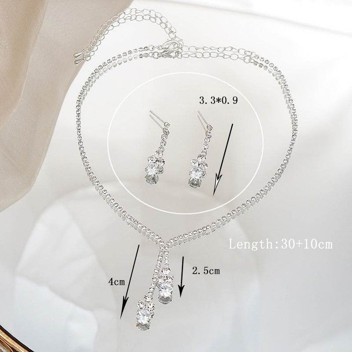 Gorgeous Zircon Earrings/Necklace Jewelry Sets (Set of 2) 680230262045 - COCOMELODY
