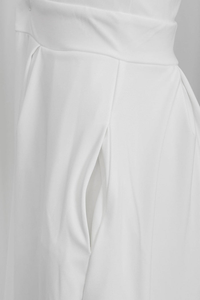 Halter Floor Length Chiffon Wedding Jumpsuit 591554938337