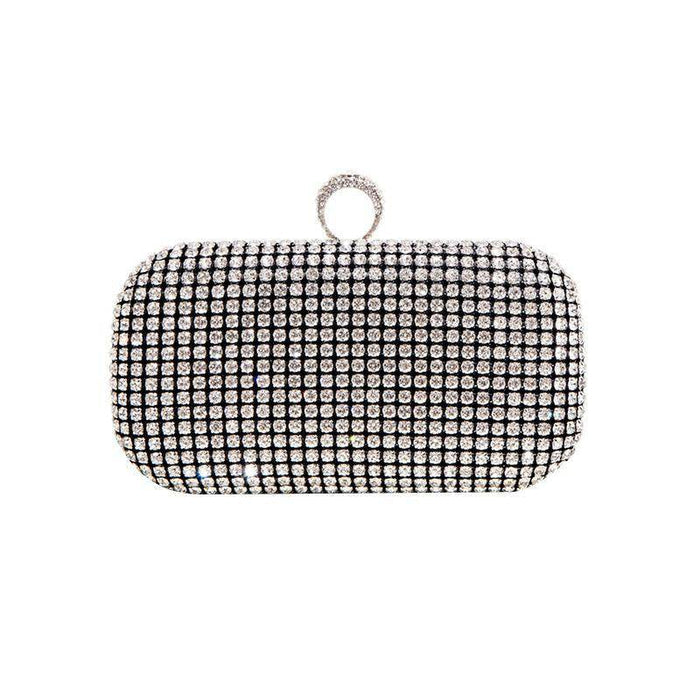 Hand diamond-encrusted dinner bag Hand bag chain small square bag 689059915170 - COCOMELODY