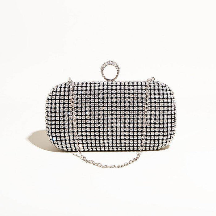 Hand diamond-encrusted dinner bag Hand bag chain small square bag 689059915170 - COCOMELODY