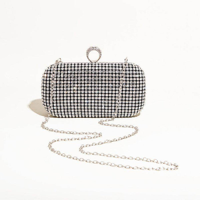 Hand diamond-encrusted dinner bag Hand bag chain small square bag 689059915170 - COCOMELODY