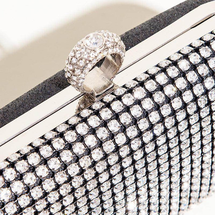 Hand diamond-encrusted dinner bag Hand bag chain small square bag 689059915170 - COCOMELODY