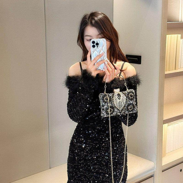 Heavy diamond dinner bag 791087208691 - COCOMELODY
