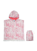 Ponchos Marie Raxevsky Hooded Terry Poncho Jungle Pink O/S / Jungle Pink Apoella