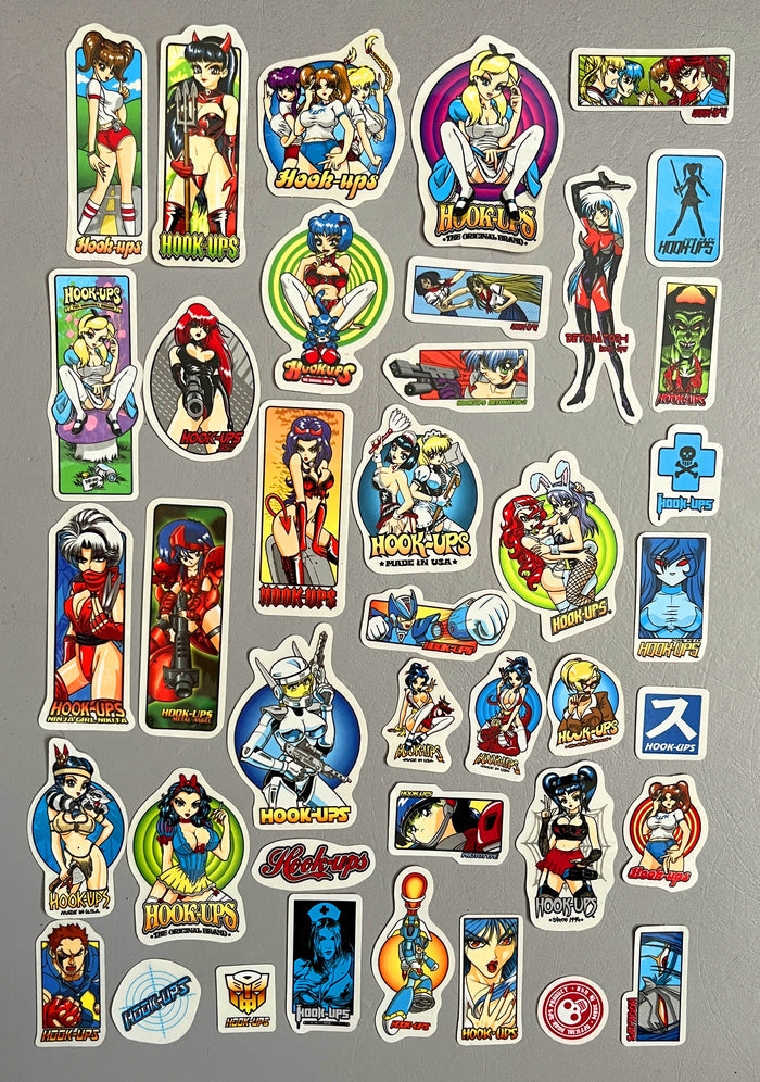 hook-ups mini size sticker pack #4 of 40 small stickers